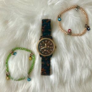 Tortoise Acrylic Womens Michael Kors Watch